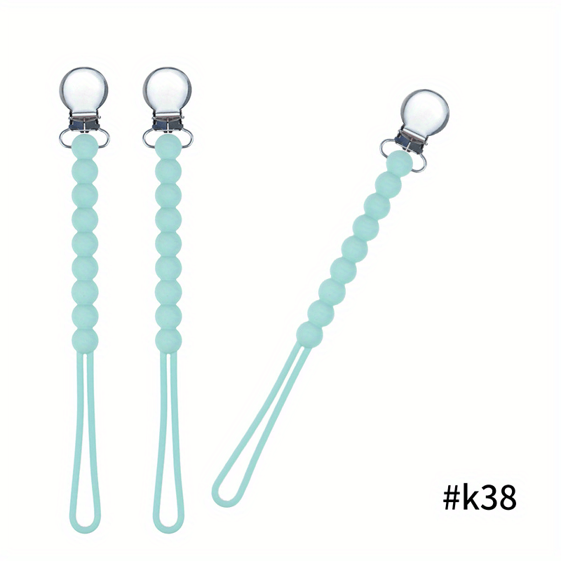 Baby Silicone Pacifier Chain Comfort Beads Clip Anti-drop Stainless Steel