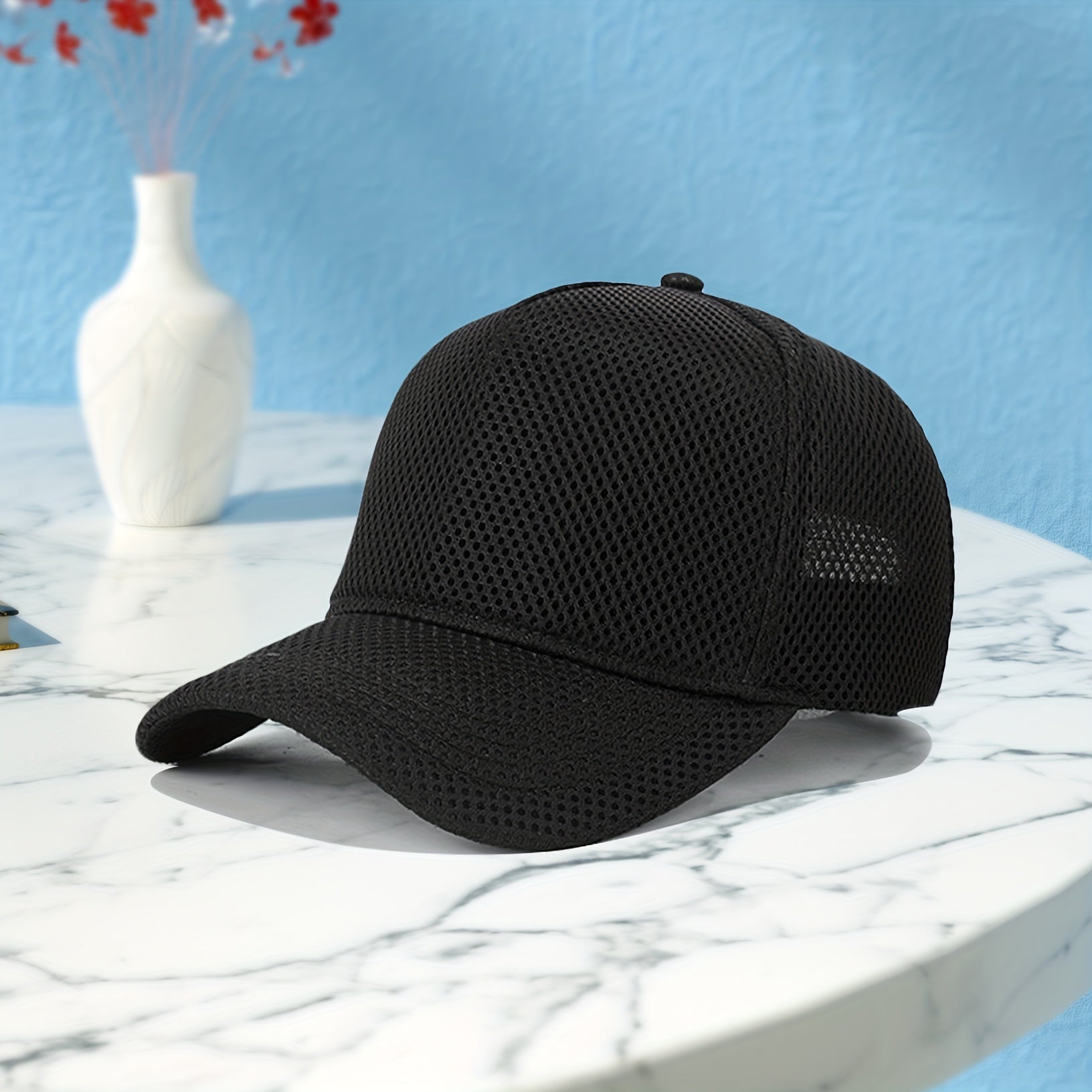 Summer Men Mesh Baseball Cap Outdoor Sports Breathable Shade Mesh Cap Adjustable