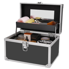 Portable Aluminum Makeup Case Cosmetic Organizer Box