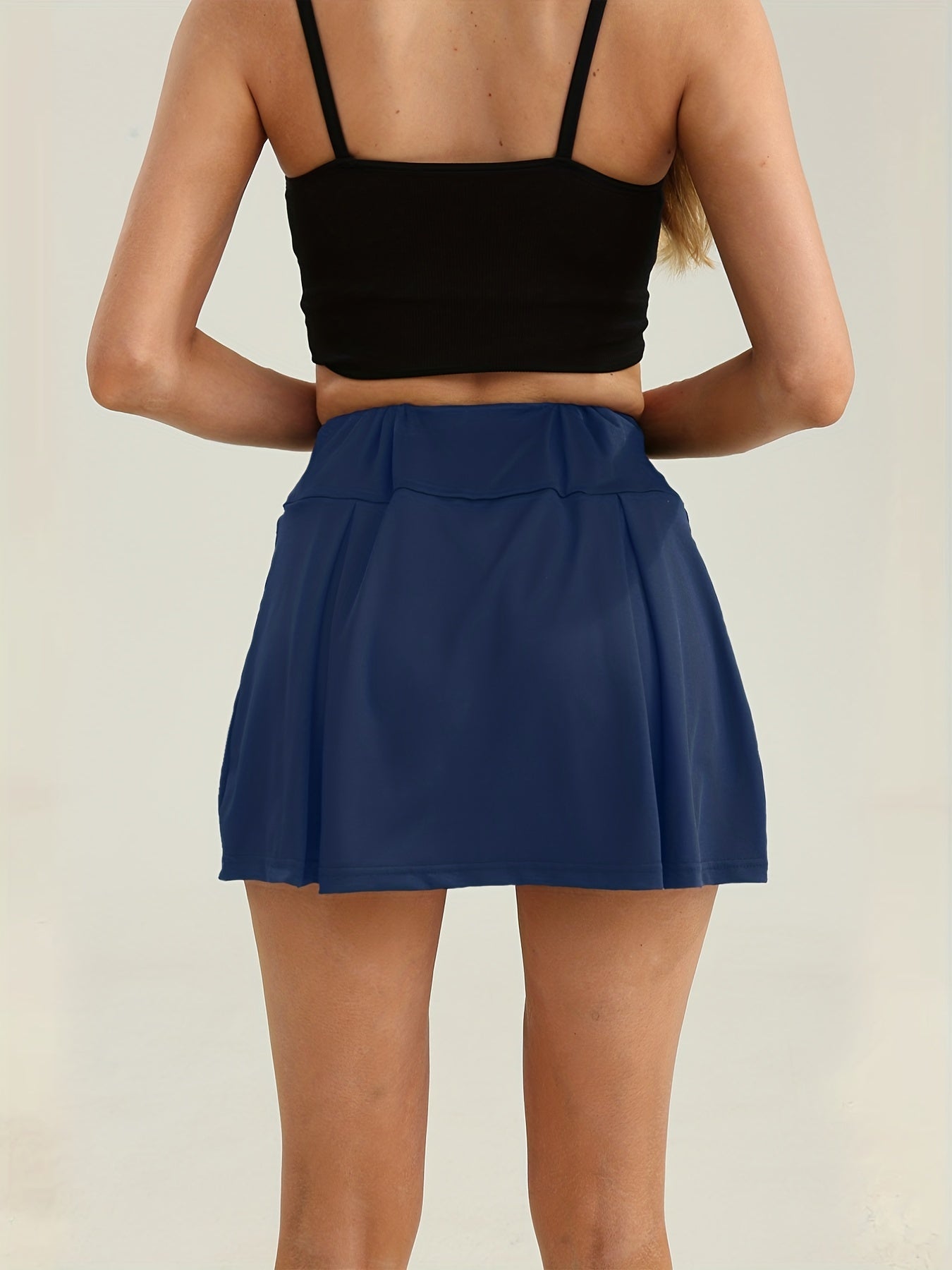 Solid High Waist Sports Skorts Women's Activewear