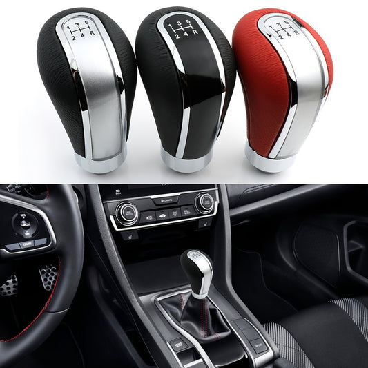 5 Speed Leather Shifter Knob for Manual Cars Trucks SUVs