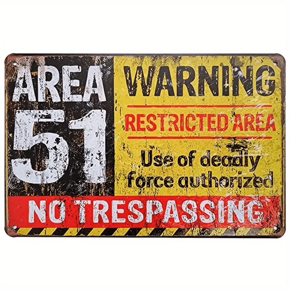Area 51 No Trespassing Military Vintage Retro Metal Sign Aluminum Sign