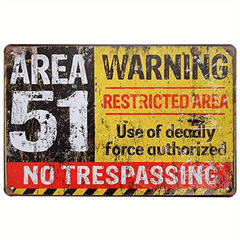 Area 51 No Trespassing Military Vintage Retro Metal Sign Aluminum Sign
