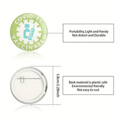9 Pcs COVID 19 Vaccine Buttons - Vaccine Button Pins for Men's Women's Brooches