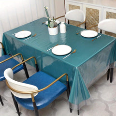Clear Plastic Table Protector Cover PVC Transparent Tablecloth Round Rectangular