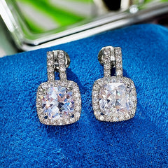 Pop Jewelry Zircon Stud Earrings - Copper Panel