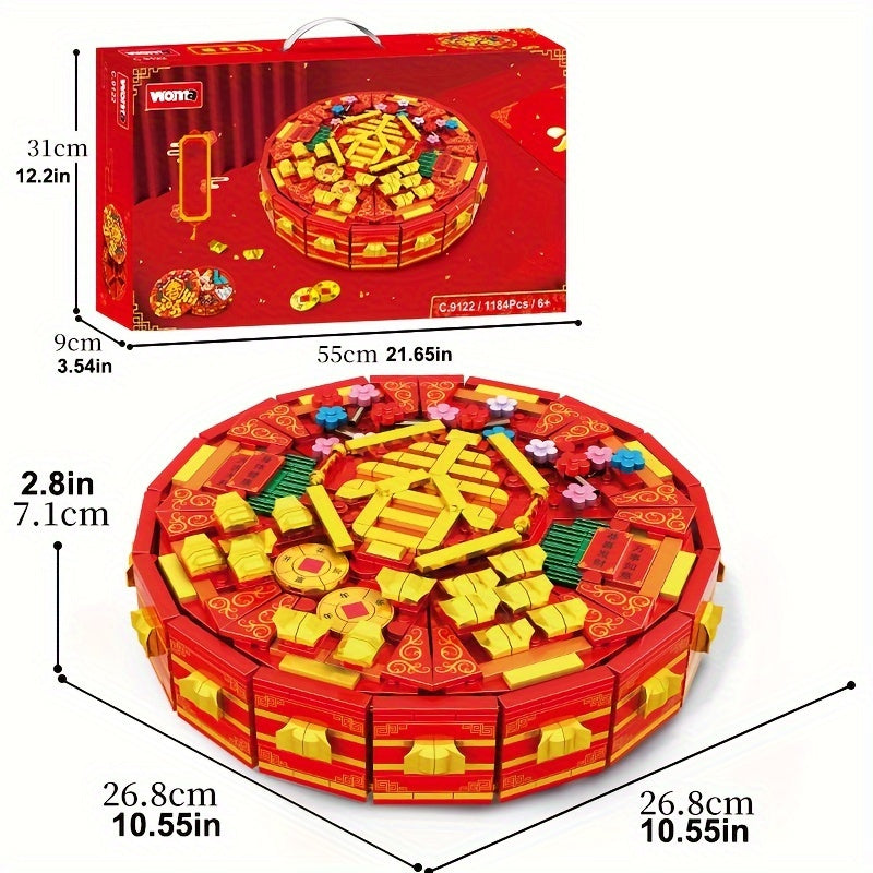 WOMA Chinese Year Blocks Candy Box Puzzle Shape Recognition Ideal for Kids