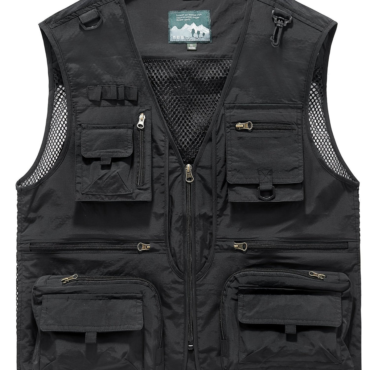 Men's Zipper Cargo Vest For Spring Summer Outwear
