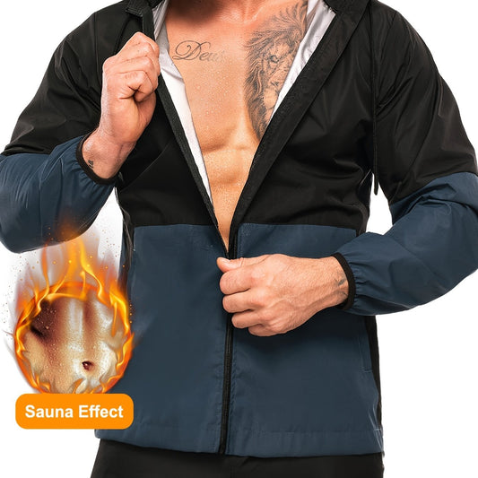 Men's Sweat Sauna Hooded Jacket for Sports & Gym