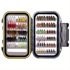 88pcs Trout Fishing Flies Dry Wet Nymph Midge Larvae Set with Fly Box