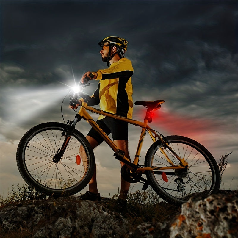 Bike Lights Set Front Rear LED Lamps IPX6 Rechargeable Back Light