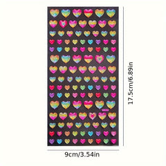 Colorful Heart Shaped Crystal Epoxy Stickers DIY Decorative Adhesive Decals