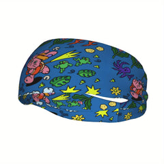 Retro Anime Sports Headband Unisex Sweat Wicking & Breathable Polyester