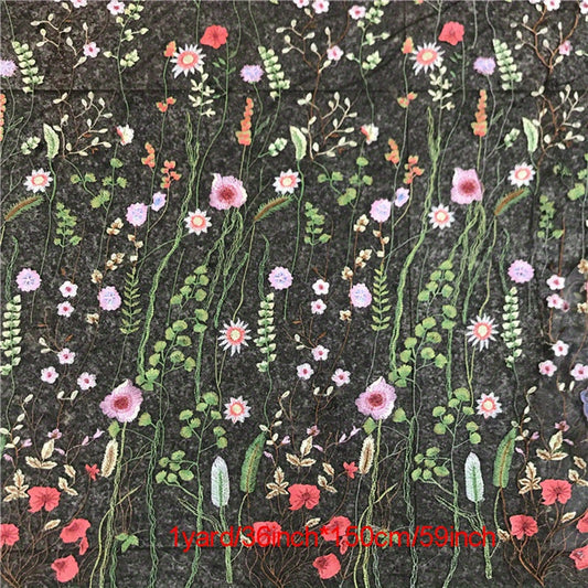 1pc Water Grass Embroidered Dress Fabric DIY Lace Fabric