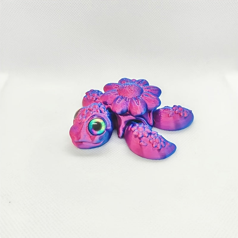 Vibrant Pink Turtle Figurine with Glowing Eyes