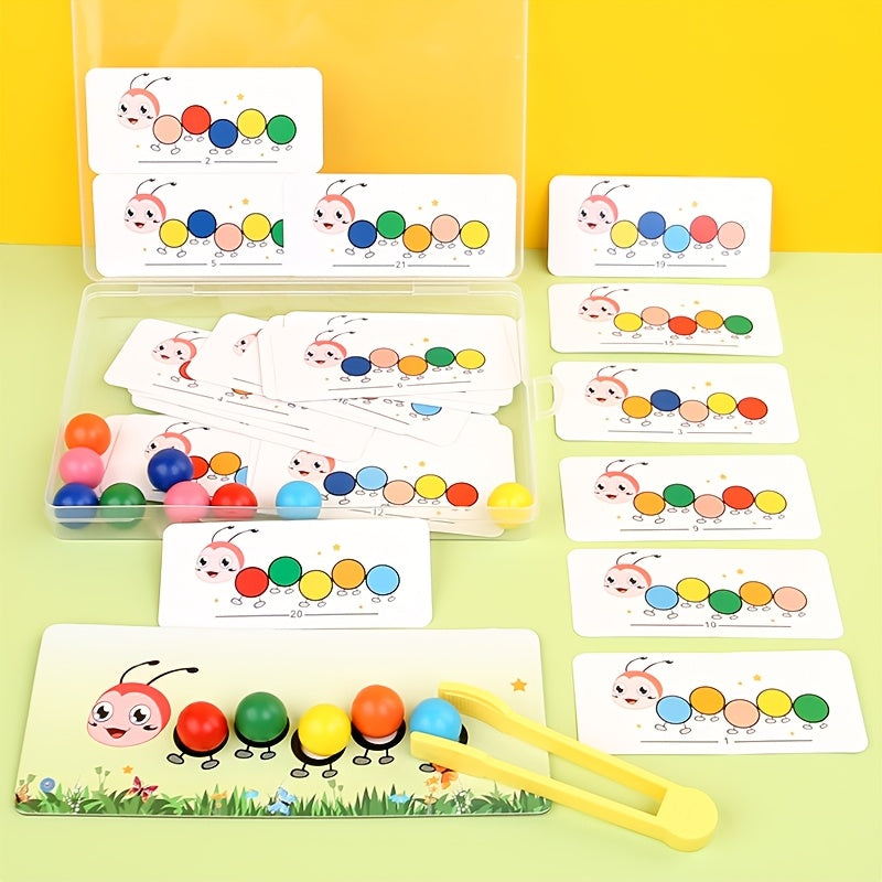Wooden Worm Clip Bead Toy Hand Dexterity Training