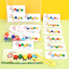 Wooden Worm Clip Bead Toy Hand Dexterity Training
