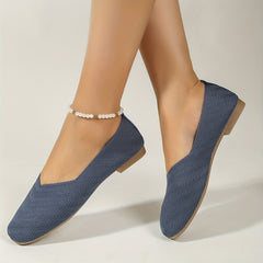Women's Knitted Ballet Flats Comfy Slip On Shoes