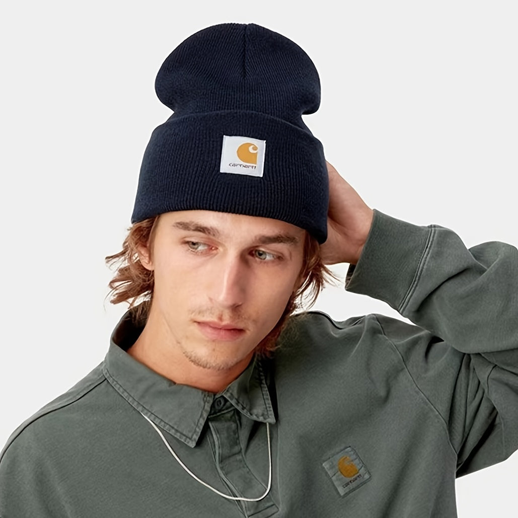 Men's Grey Knit Cuffed Beanie Hat