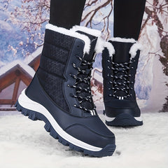 Women's Snow Boots With Fleece Lining Waterproof Hiking Boots