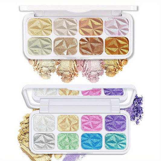 8 Colors Eyeshadow Palette High Gloss Set Gradient Pearly Eye Makeup