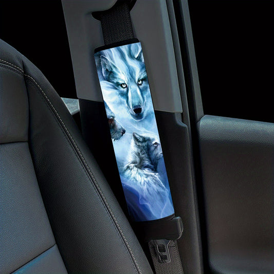 1pc Wolf Print Car Shoulder Protector