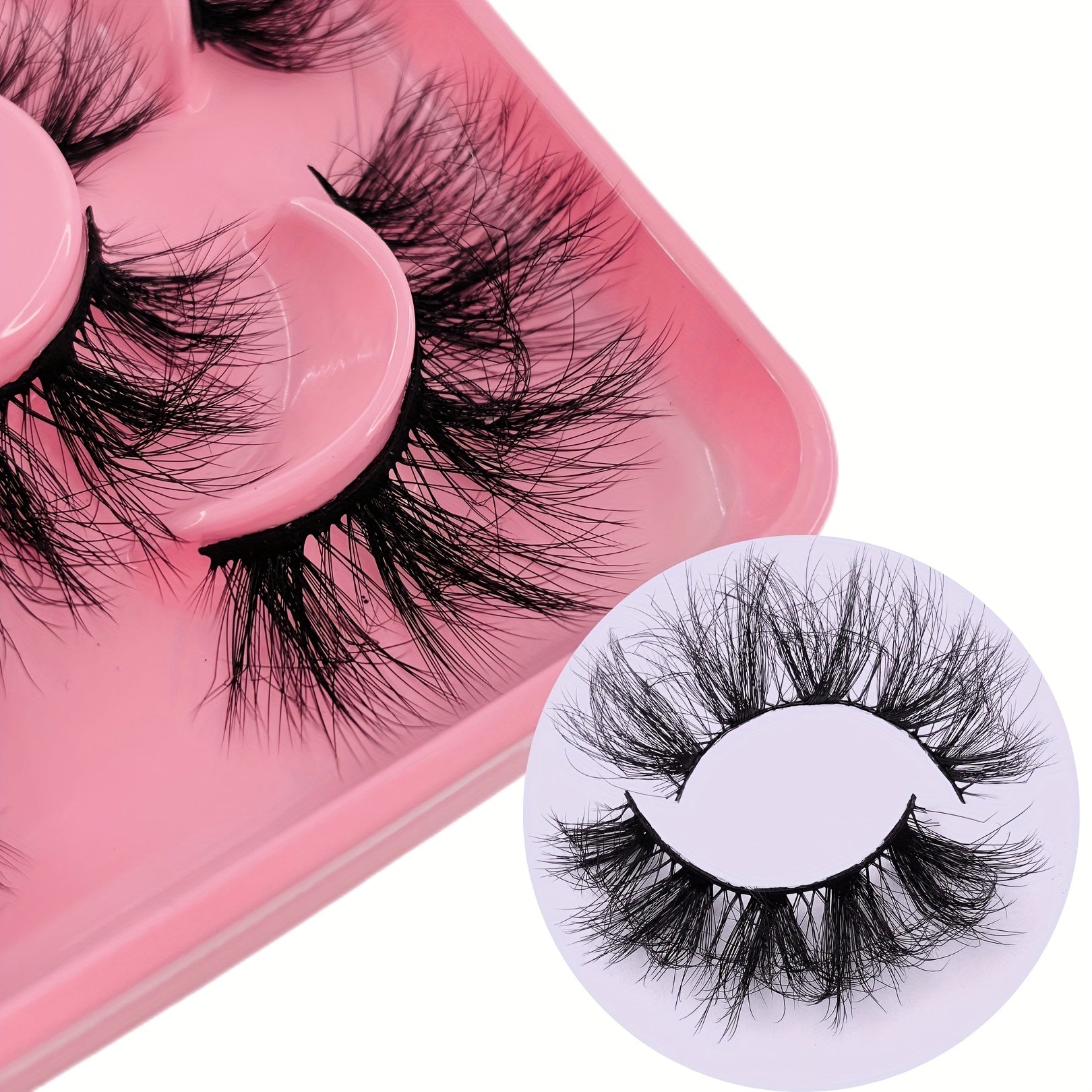 3 Pairs Fluffy Cat Eye False Eyelashes Thick Cluster Faux Mink Lashes