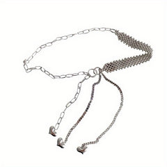 Heart Pendant Waist Chain Tassel Dress Girdle for Women