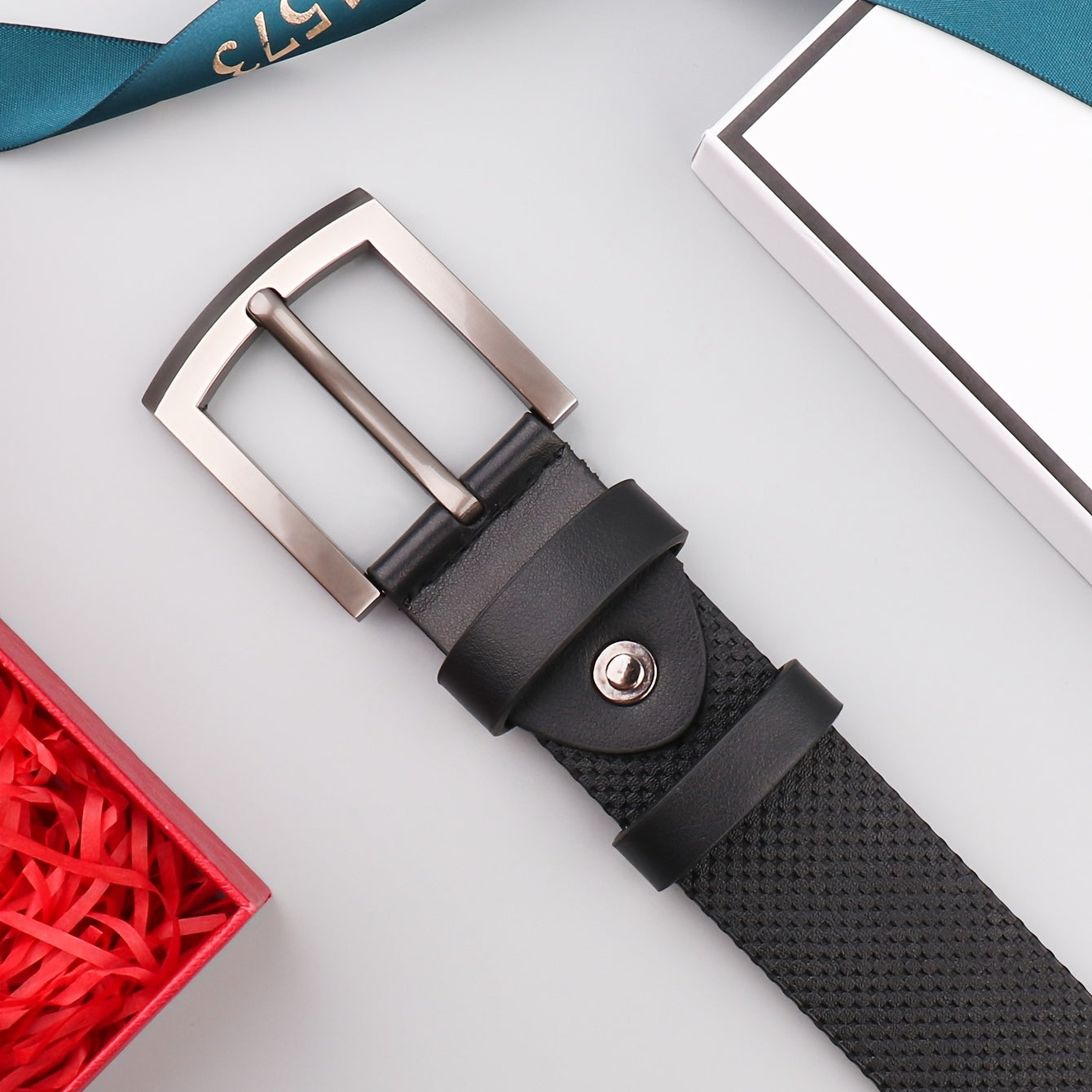 Men's Bag Edge Point Hole Alloy Needle Buckle PU Belt Accessories