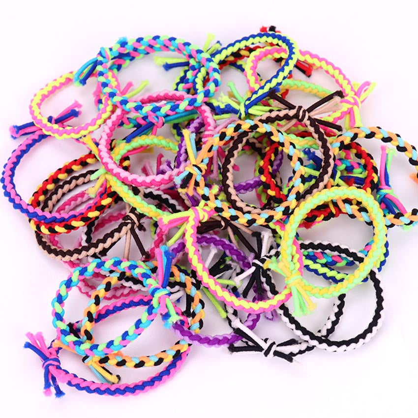 50pcs Colorful Handwoven Hair Rope Hair Tie Girls Hair Accessories
