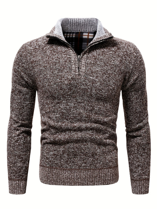 Men's Plush Fleece High Neck Sweater