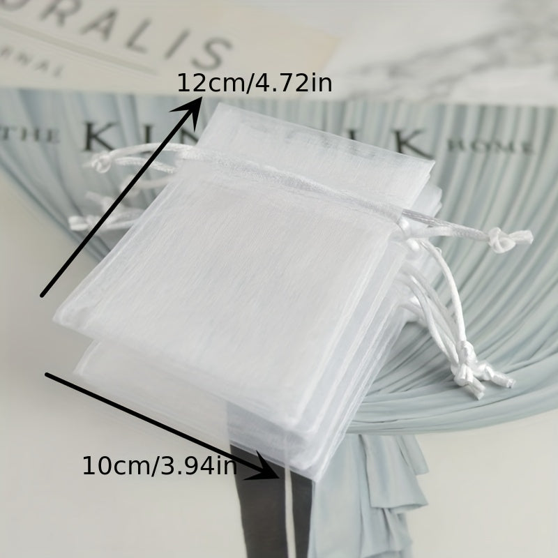50pcs Organza Gift Bags Transparent Mesh Bags for Jewelry Cosmetics Candy