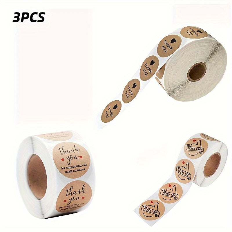3 Rolls Thank You Sticker Scrapbook Wedding Envelope Seal Statione