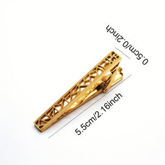 Stainless Steel Hollow Tie Clip Men's Business Gift Wedding Tie Clip