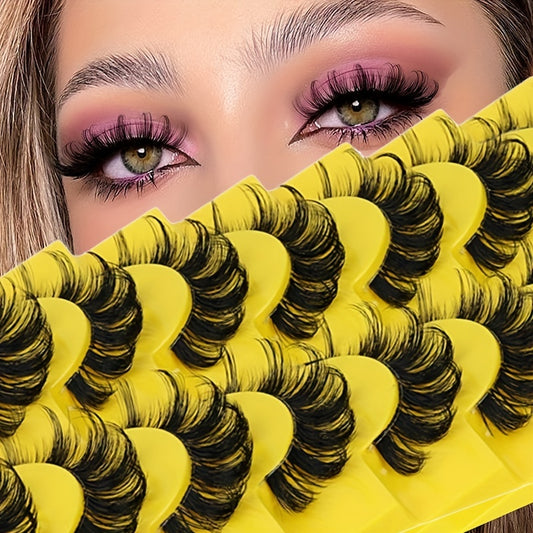 10 Pairs Natural 3D Fluffy Lashes for Daily or Special Occasion Makeup
