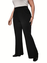  Women's Flared Leg Trousers High Rise Stretch Pants