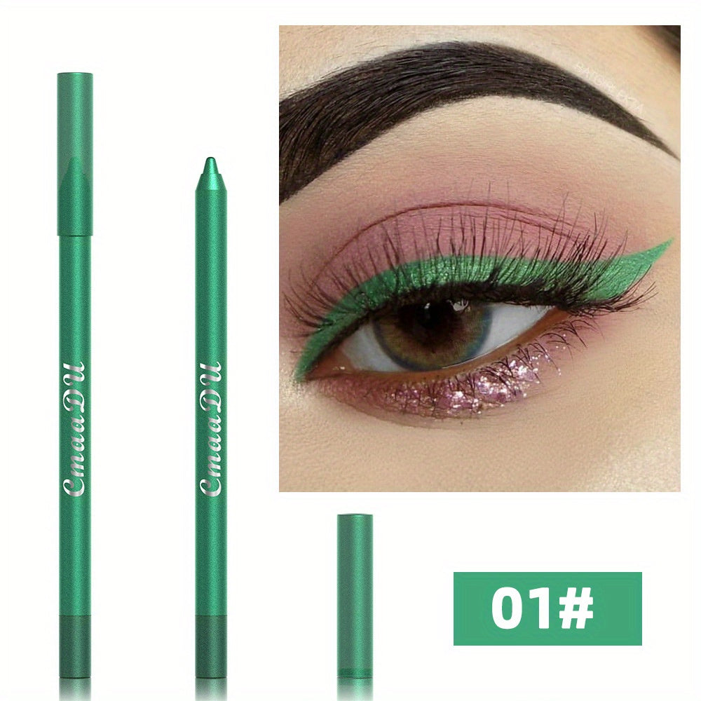 12-Color Long-Lasting Glitter Eyeliner Pen Waterproof Smudge Proof