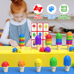Ice Cream Counting & Sorting Stacking Toy - Educational Puzzle