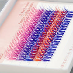 Colored Lashes Cluster 12mm False Eyelashes Individual DIY C Curling