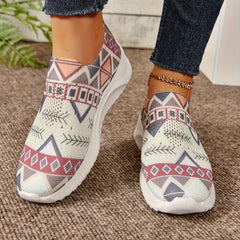 Women's Geometric Pattern Slip-on Running Shoes