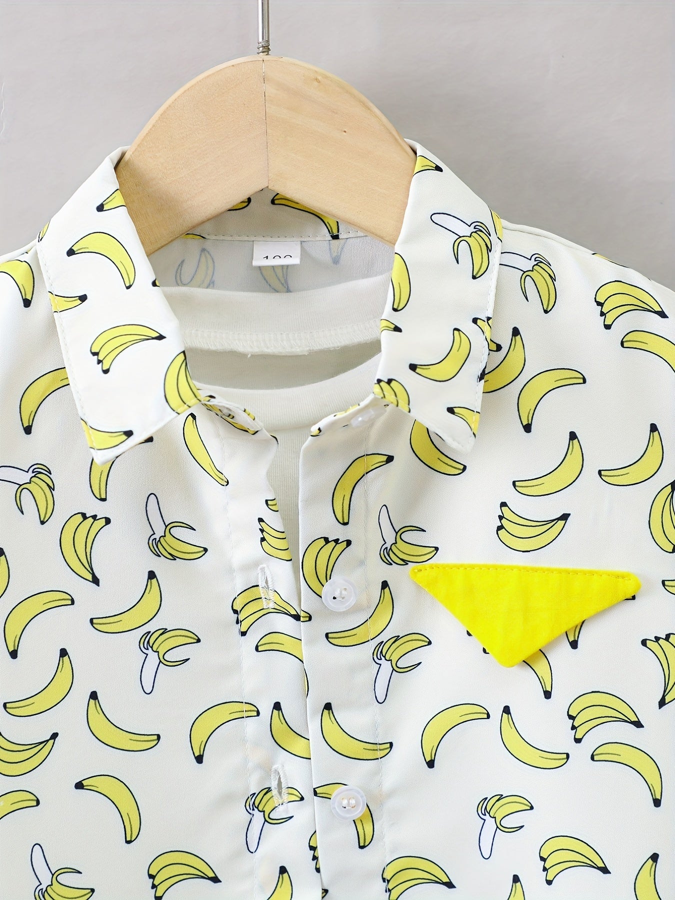 Boys Banana Print Shirt Vacation Beach Summer Kids Clothes