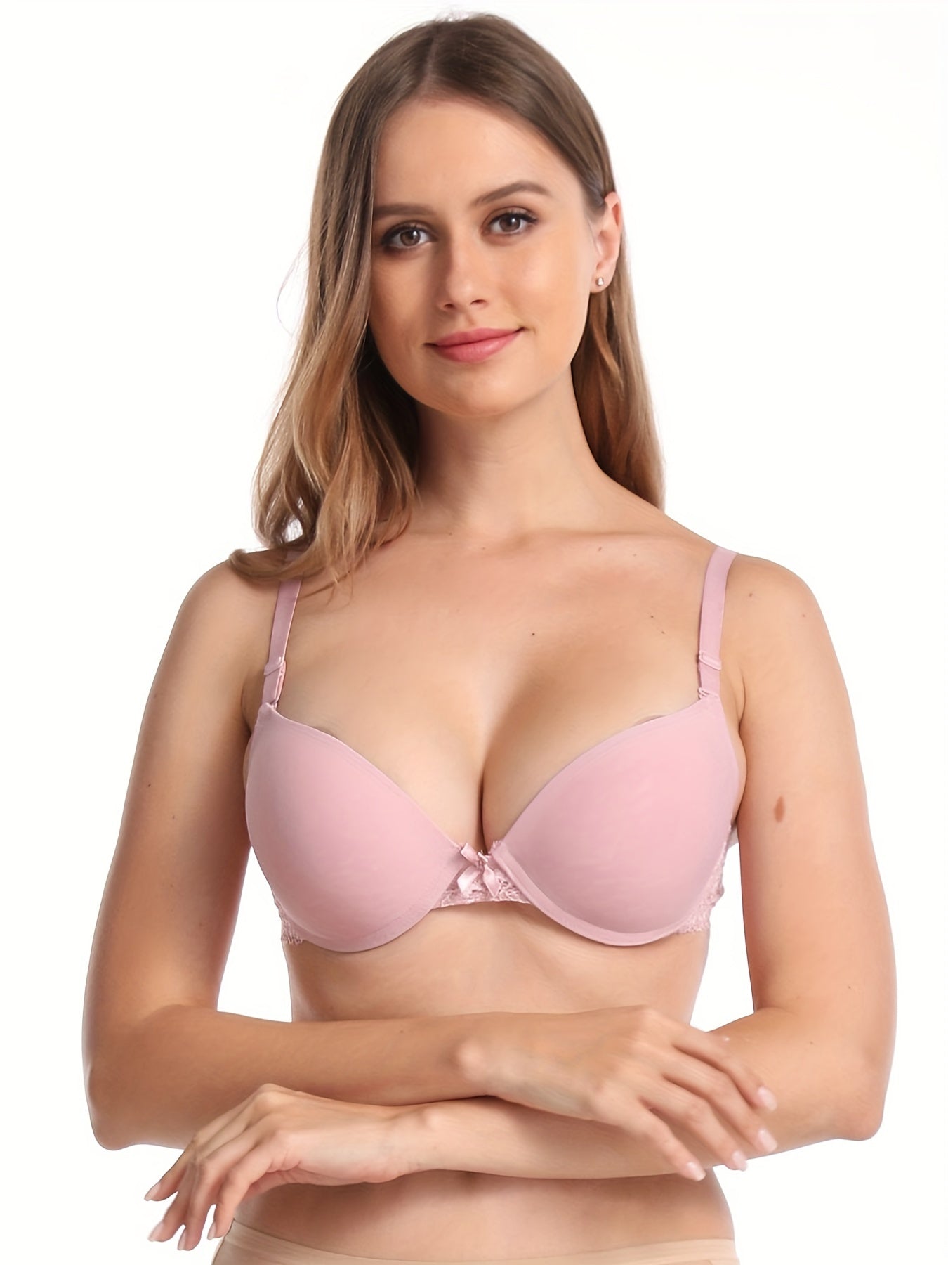 Lace T Shirt Bra Push Up Bow Tie Bra Women's Lingerie