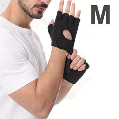 Solid Fingerless Gym Gloves Non slip Fitness Sports Gloves
