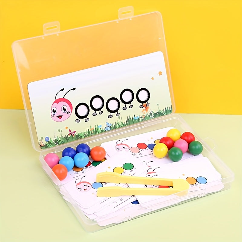 Wooden Worm Clip Bead Toy Hand Dexterity Training