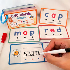 60pcs CVC Words Flashcards Phonics Learning Educational Word Builders