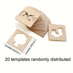 20pcs Wooden DIY Drawing Template Set Educational Tool