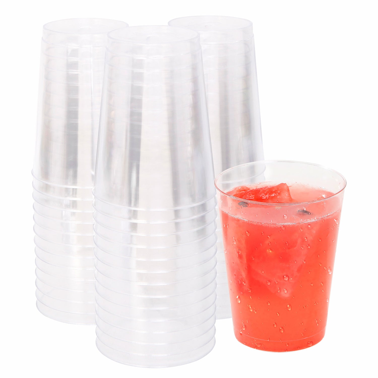 20pcs Golden Plastic Cups 10oz Clear Disposable Wine Glasses Fancy Party Cups