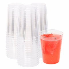 20pcs Golden Plastic Cups 10oz Clear Disposable Wine Glasses Fancy Party Cups