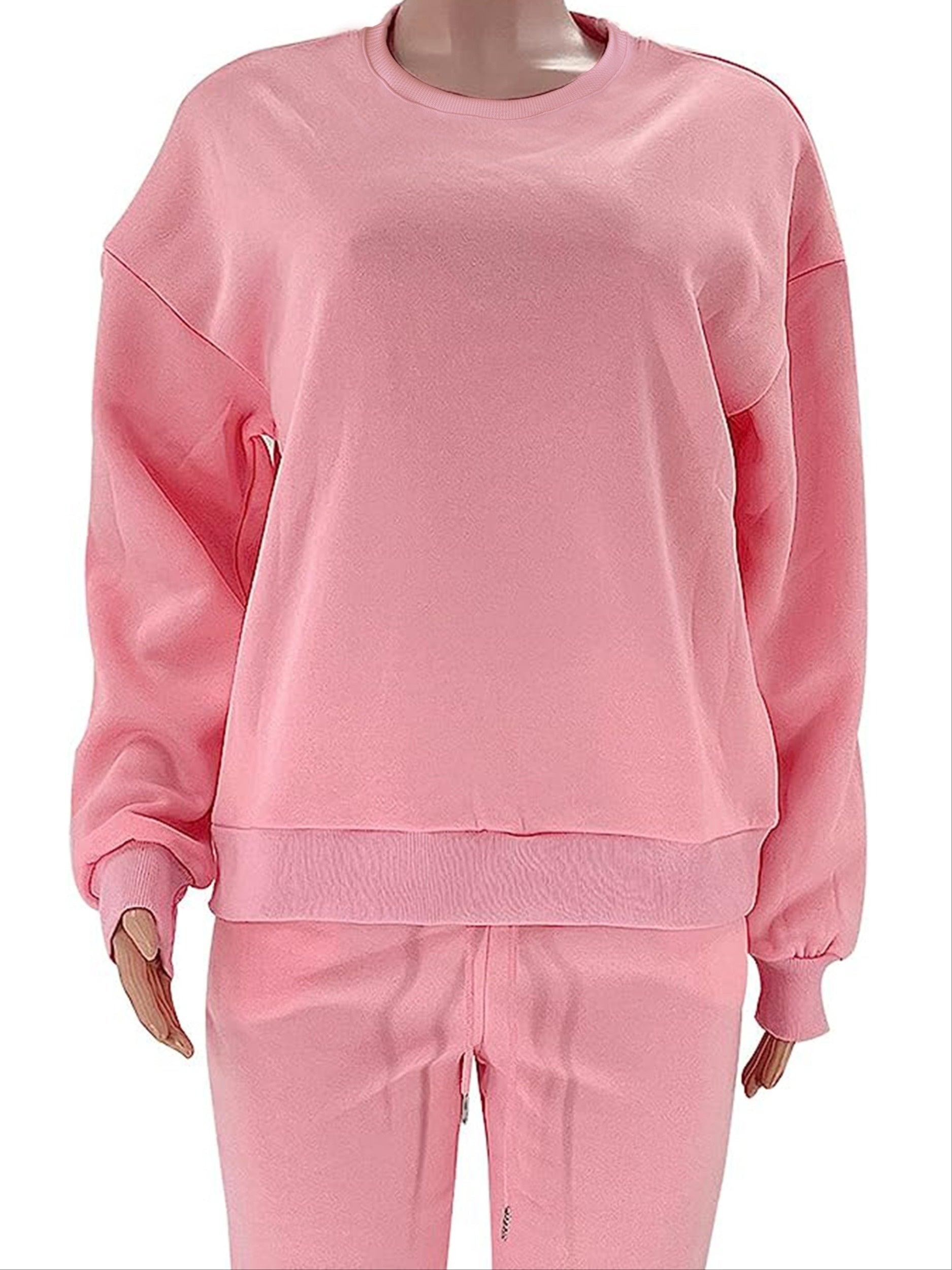  Solid Long Sleeve Top & Joggers Set
