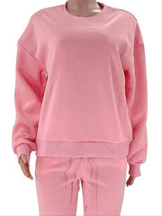  Solid Long Sleeve Top & Joggers Set